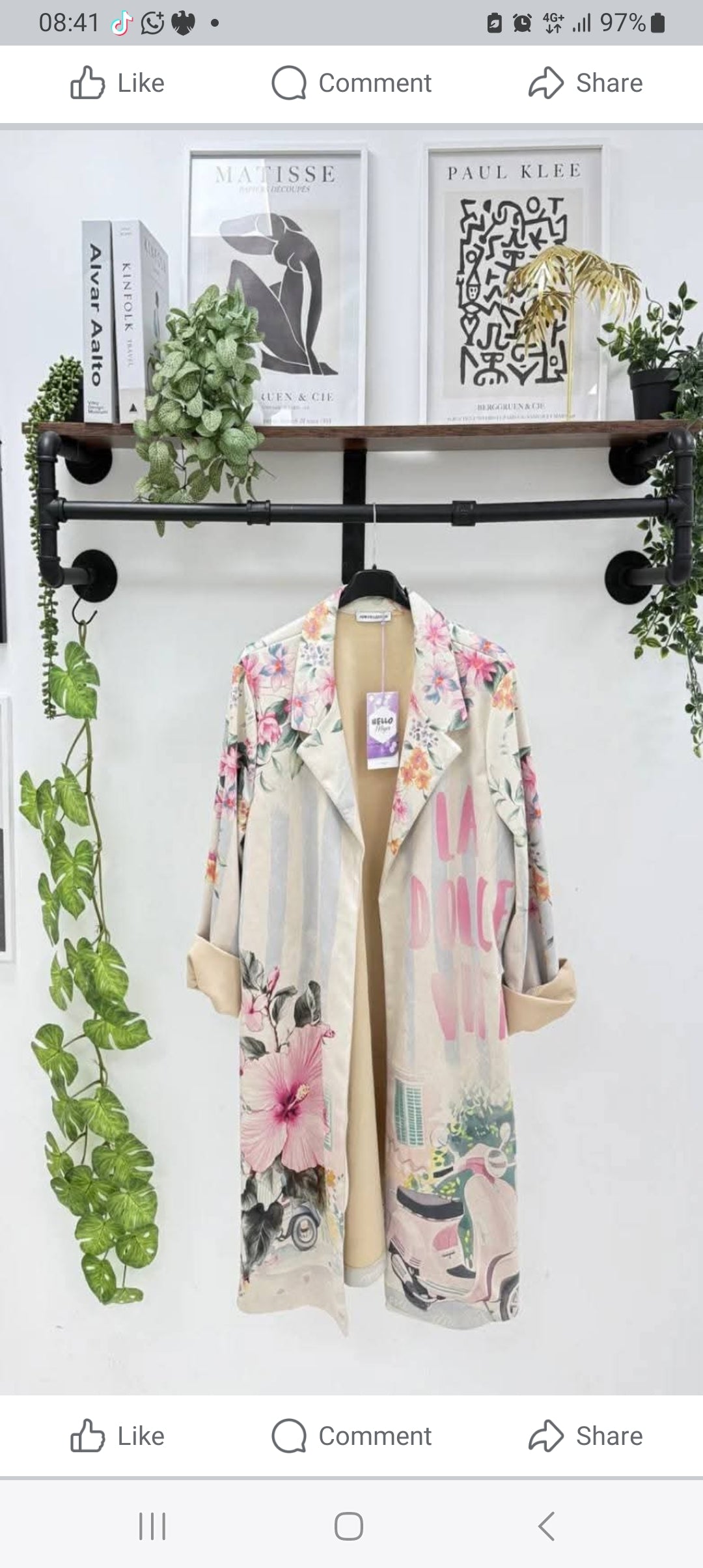 Print shacket