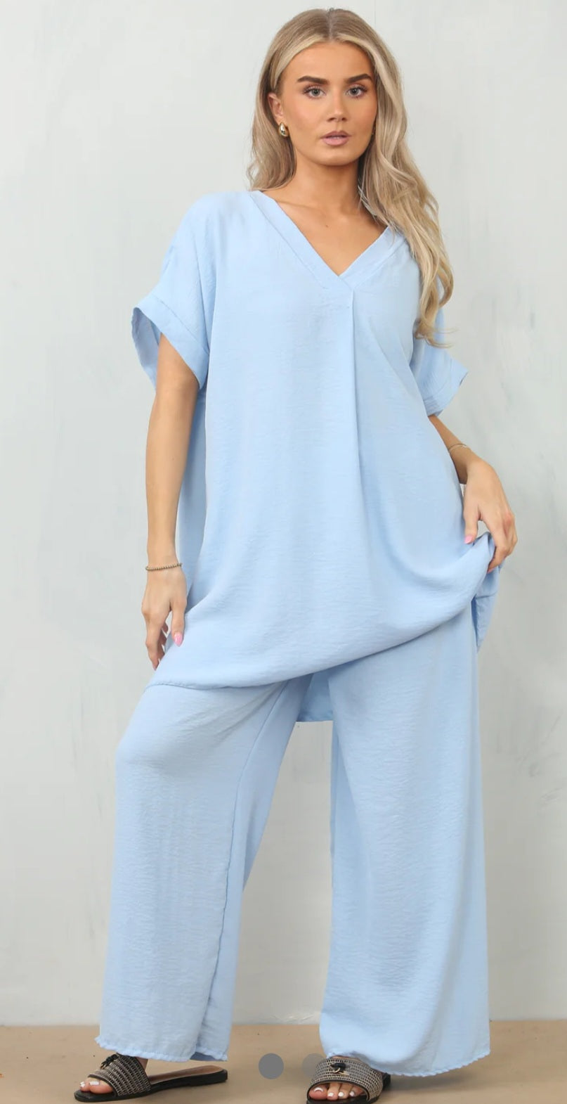 V neck summer coord set