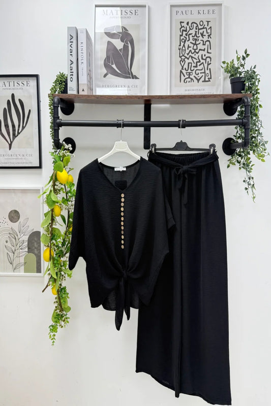 Tie front coord set