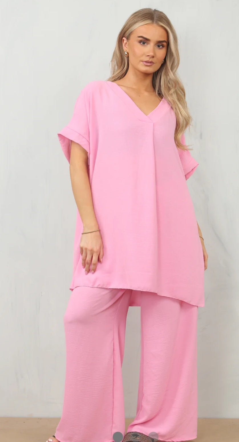 V neck summer coord set