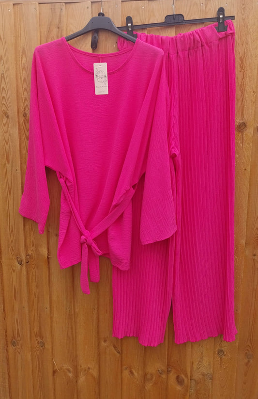 Pleated trouser coord set