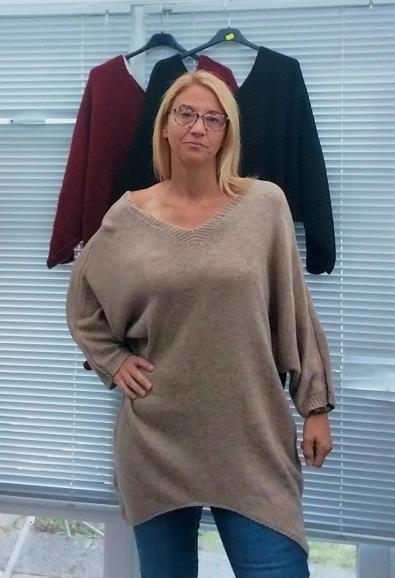 V neck slouch jumper