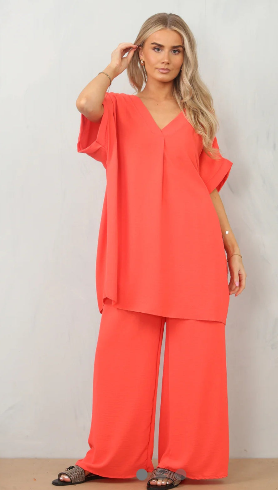 V neck summer coord set