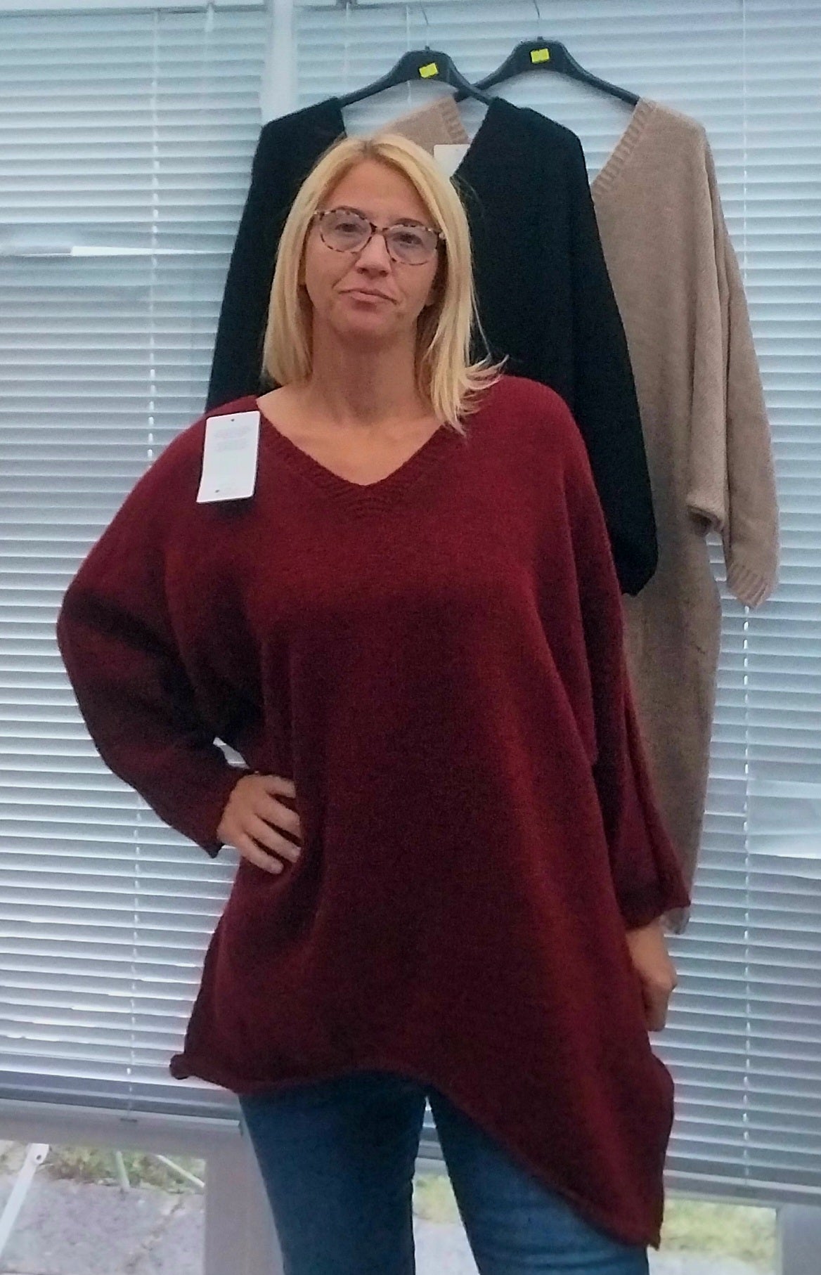 V neck slouch jumper