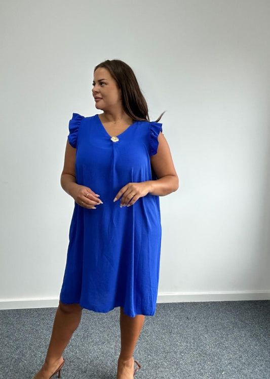 Frill arm curve dress