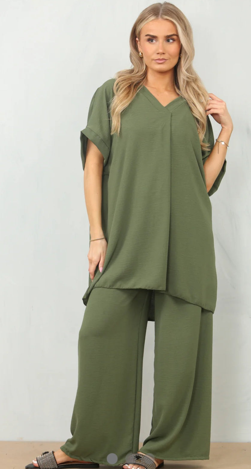 V neck summer coord set