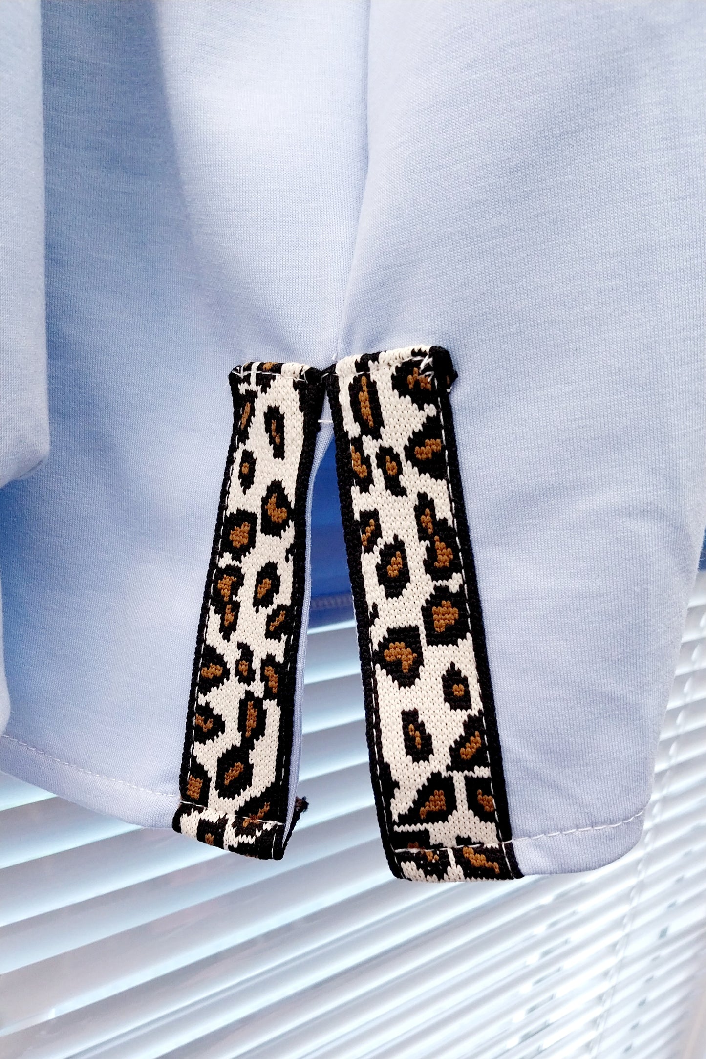 Leopard trim hoodie