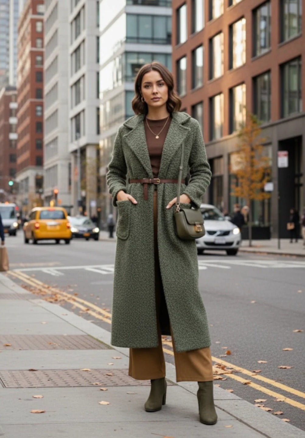 BOUCLE BELTED  COAT