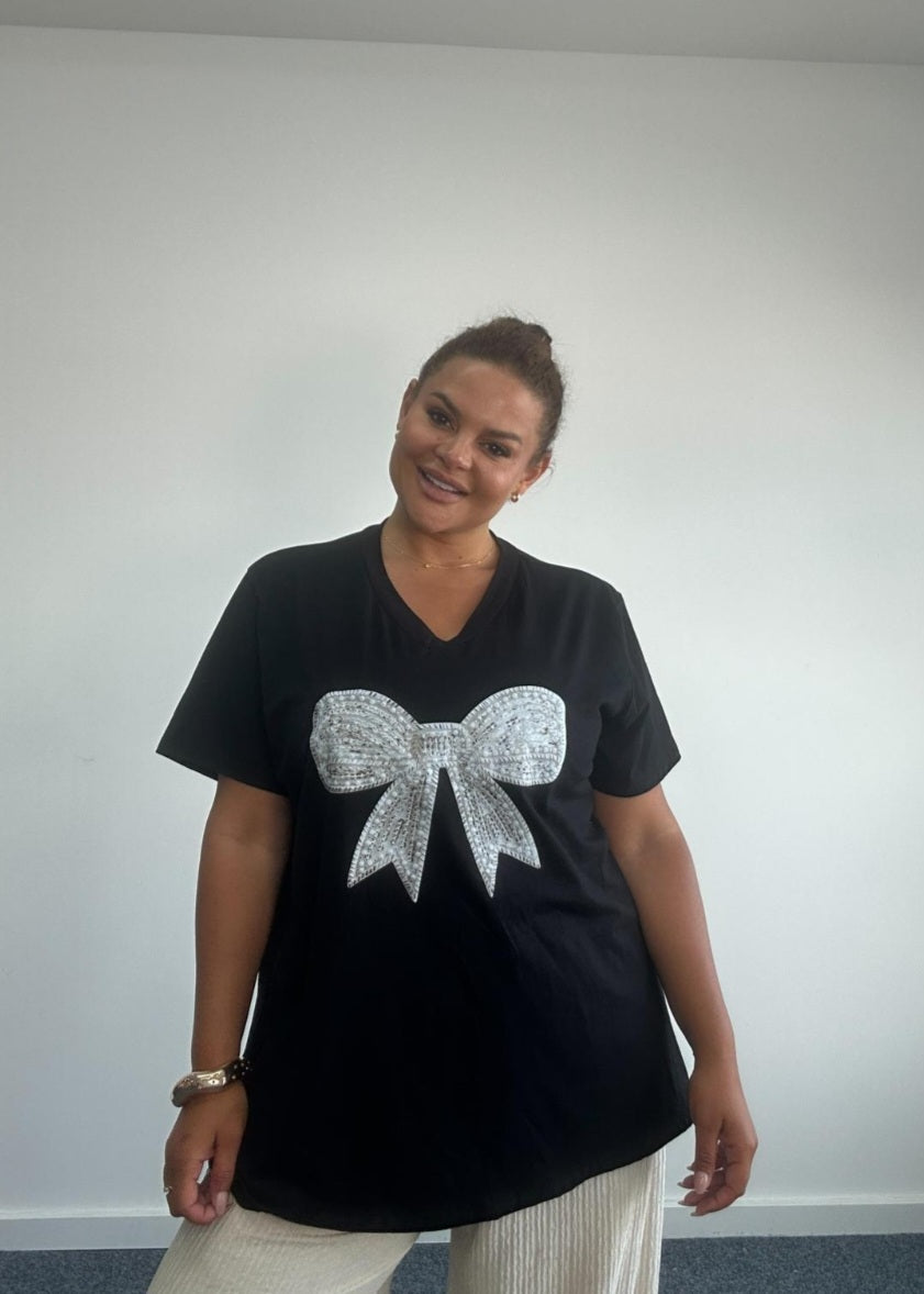 Curve bow T Shirt