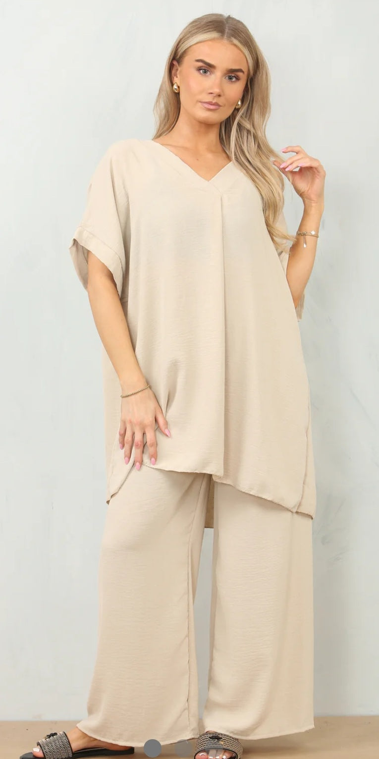 V neck summer coord set